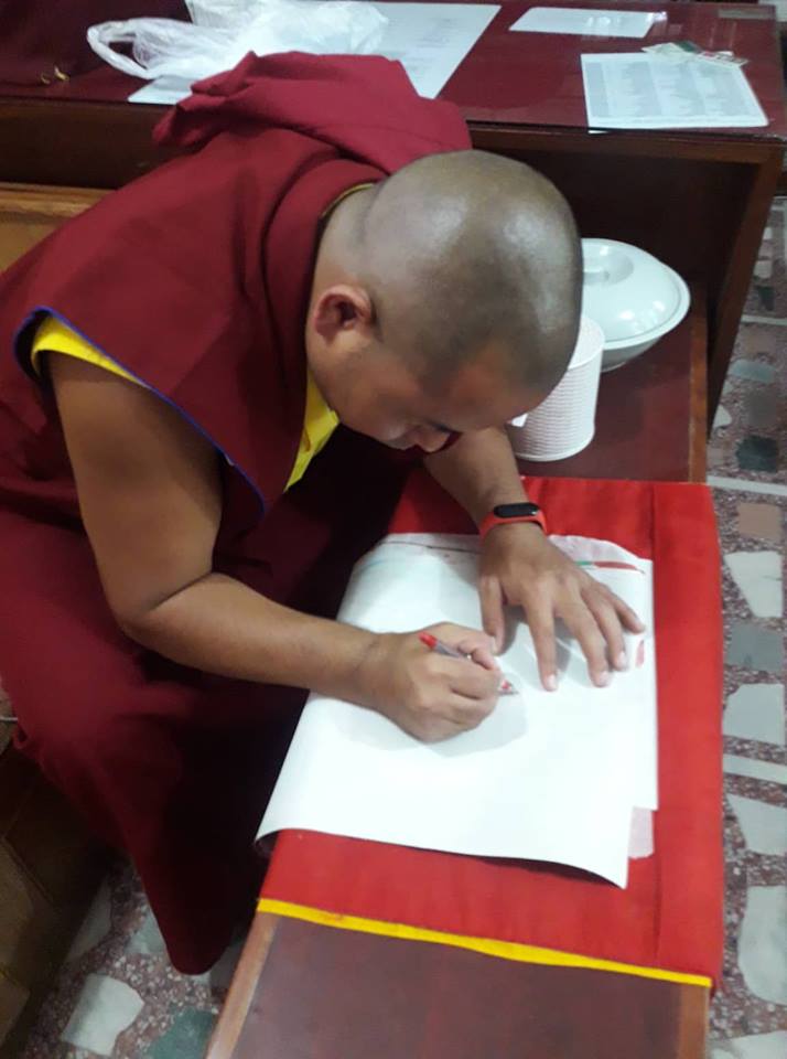 Thangka Consecration by Monk