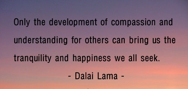 “Only the development of compassion and understanding for others can bring us the tranquility and happiness we all seek.”