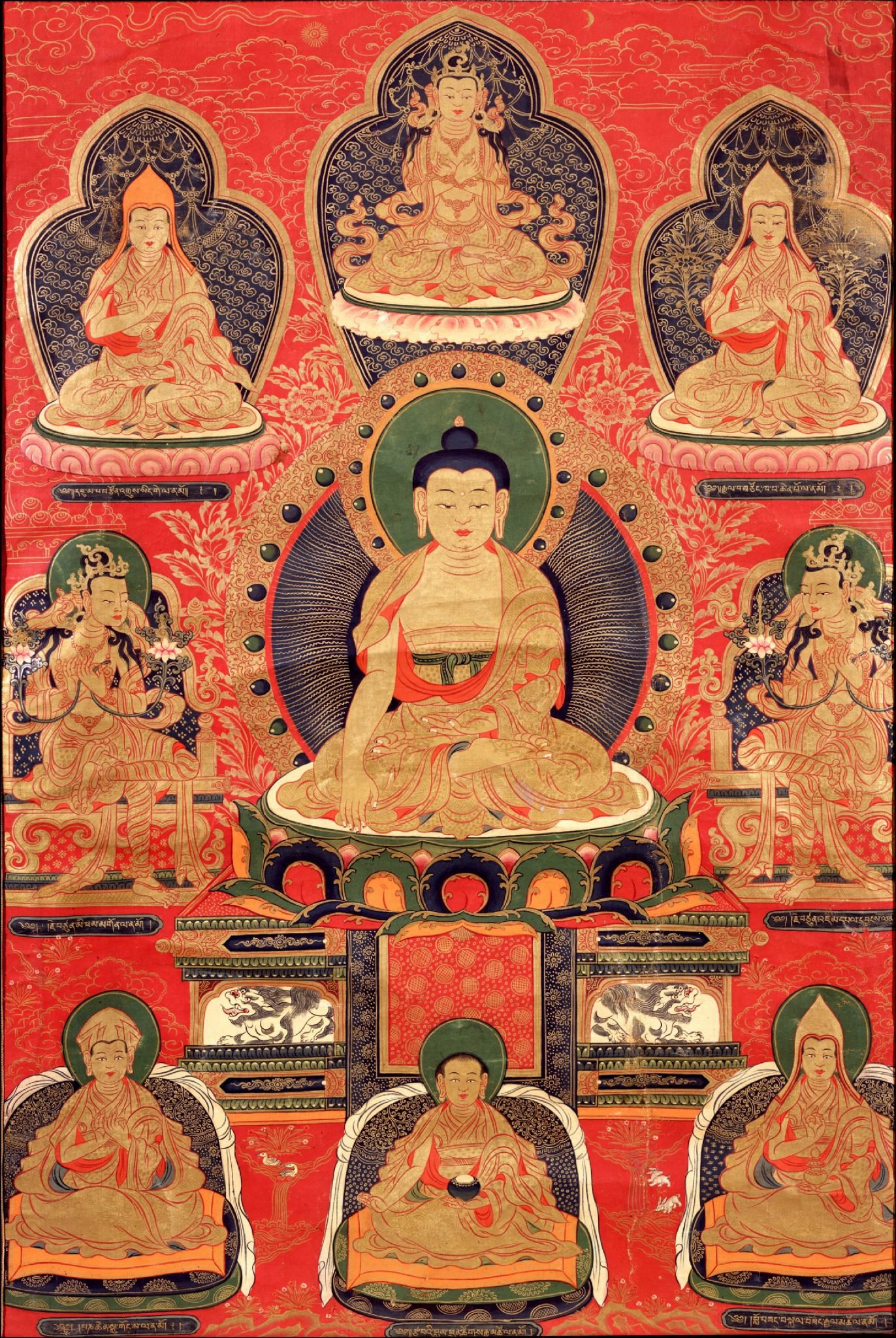Shakyamuni with Geluk Masters