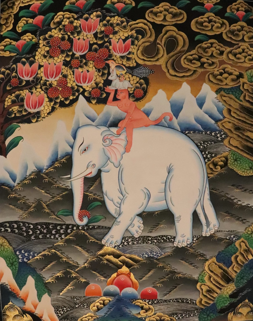 Four harmonious Friends Thangka