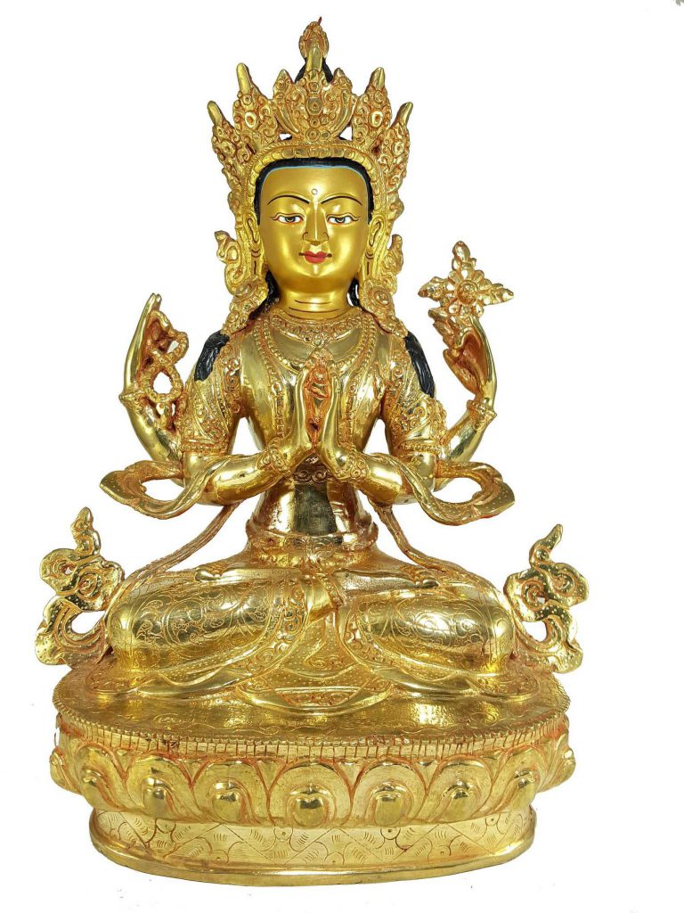 Statue of Chenrezig and Painted Face