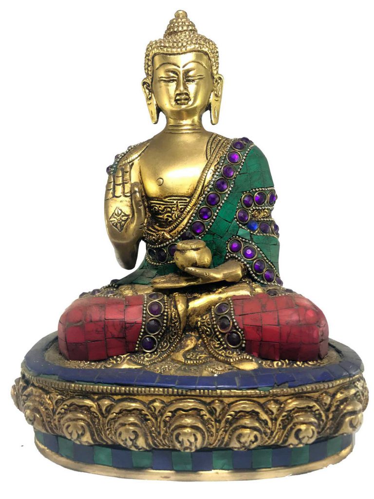 Statue of Amoghasiddhi with Stone Setting
